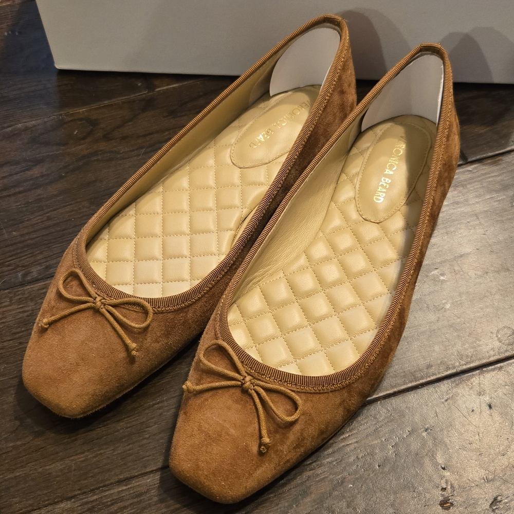 Veronica Beard Tan Suede Loafers